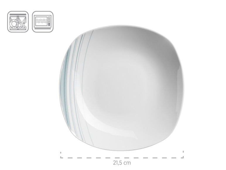 MÄSER Serie Enni, Kombiservice 30 teilig, weißes Geschirr-Set mit blauem Muster, Teller, Kaffeetasse, Dessertteller für 6 Personen Exklusive Angebote