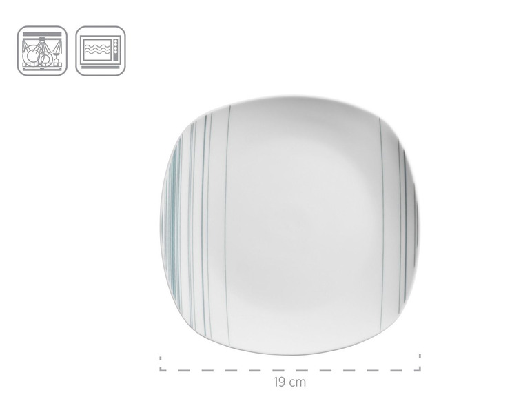 MÄSER Serie Enni, Kombiservice 30 teilig, weißes Geschirr-Set mit blauem Muster, Teller, Kaffeetasse, Dessertteller für 6 Personen Exklusive Angebote