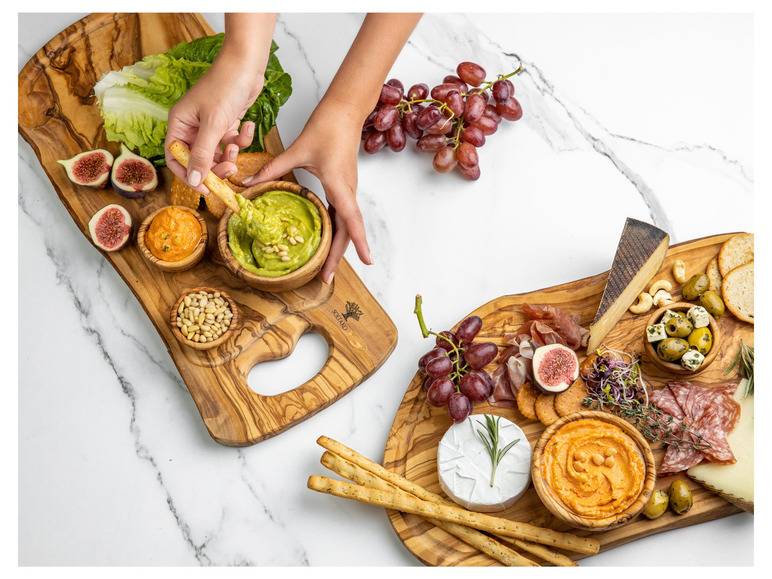Soltako 2er und 4er Set Antipasti-/Dippschälchen Olivenholz Riesige Ersparnisse