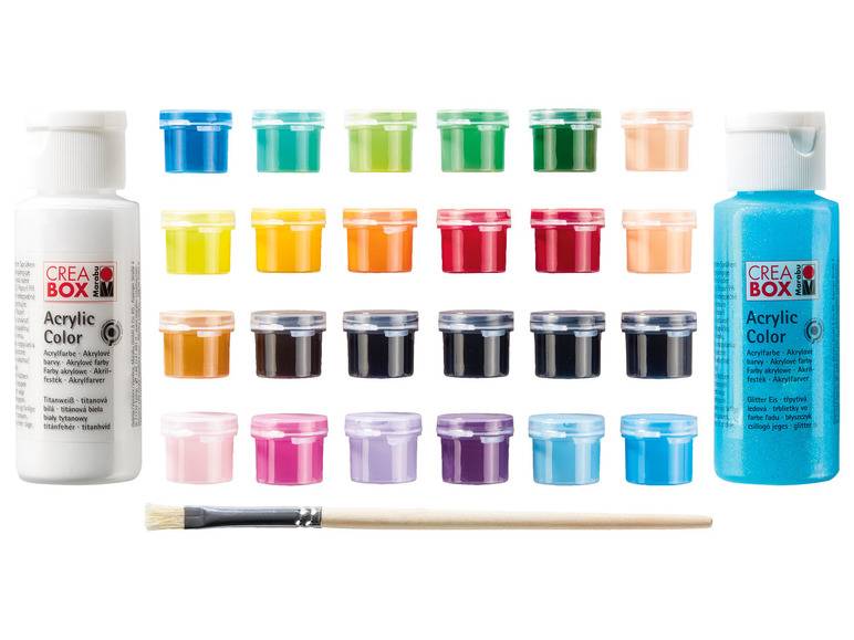 Marabu CREABOX Acrylfarben »Mini«, 27-teilig, inkl. Pinsel Günstig kaufen