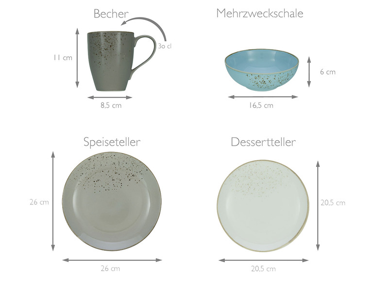 Creatable NATURE COLLECTION Skandinavien, Geschirrset Kombiservice 16 teilig Sonderangebote