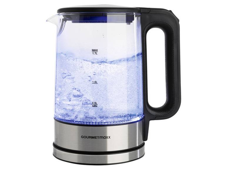 GOURMETmaxx Glas-Wasserkocher, 1,7 l, kabellos, LED Riesige Ersparnisse