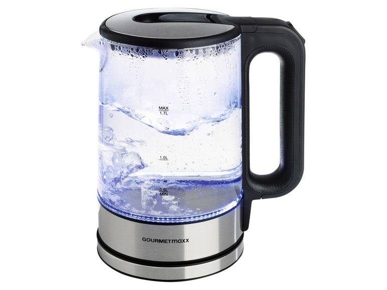 GOURMETmaxx Glas-Wasserkocher, 1,7 l, kabellos, LED Riesige Ersparnisse