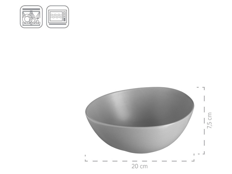 MÄSER Serie Glendale, Schalen Set 3-teilig, moderne hochwertige Servierschalen in verschiedenen Größen, Müslischale, Suppenschüssel, Salatschüssel, matt lasiert, Keramik, Schwarz / Weiß / Grau Kostenlose Rückgabe