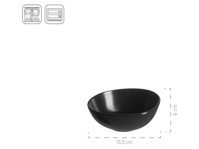 MÄSER Serie Glendale, Schalen Set 3-teilig, moderne hochwertige Servierschalen in verschiedenen Größen, Müslischale, Suppenschüssel, Salatschüssel, matt lasiert, Keramik, Schwarz / Weiß / Grau Kostenlose Rückgabe