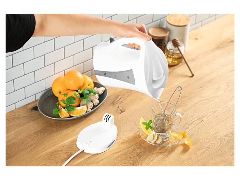 GOURMETmaxx Wasserkocher 1,7 l 2200W weiß/grau Großer Ausverkauf