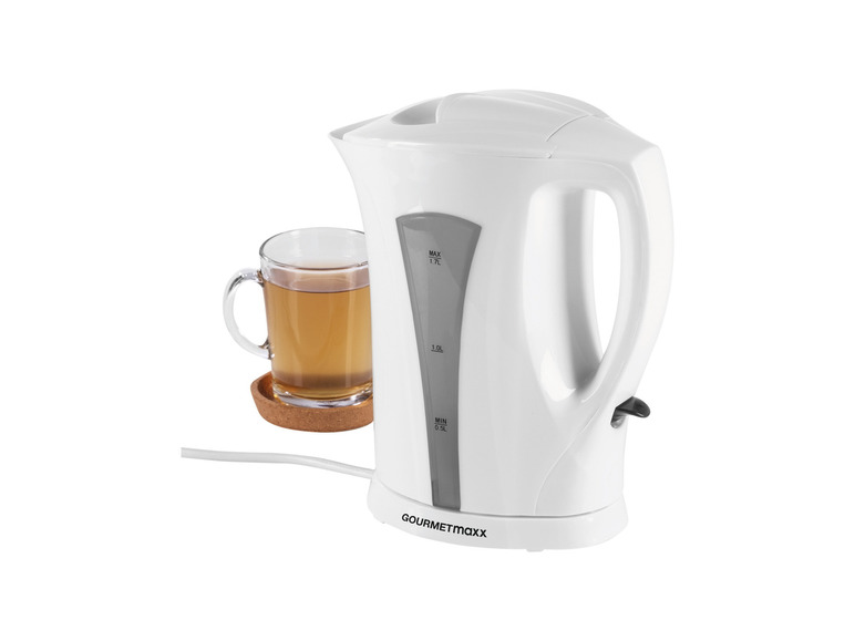 GOURMETmaxx Wasserkocher 1,7 l 2200W weiß/grau Großer Ausverkauf