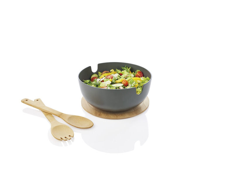 ERNESTO® Salatschüssel-Set, mit Bambus-Deckel, 4-teilig Super Sparpreis