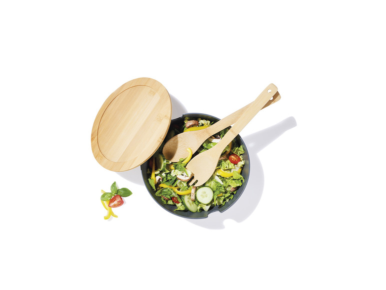 ERNESTO® Salatschüssel-Set, mit Bambus-Deckel, 4-teilig Super Sparpreis