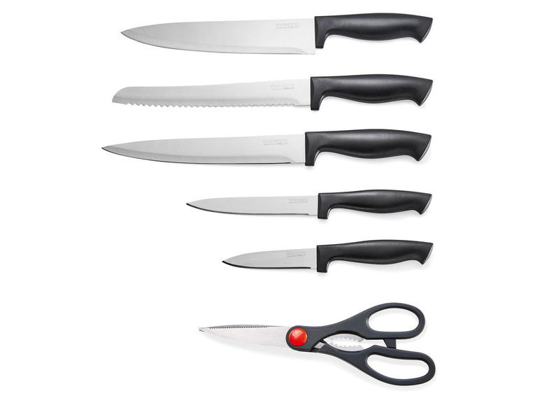 ERNESTO® Messerblock, mit 5 Messern und Schere Letzte 3 Tage