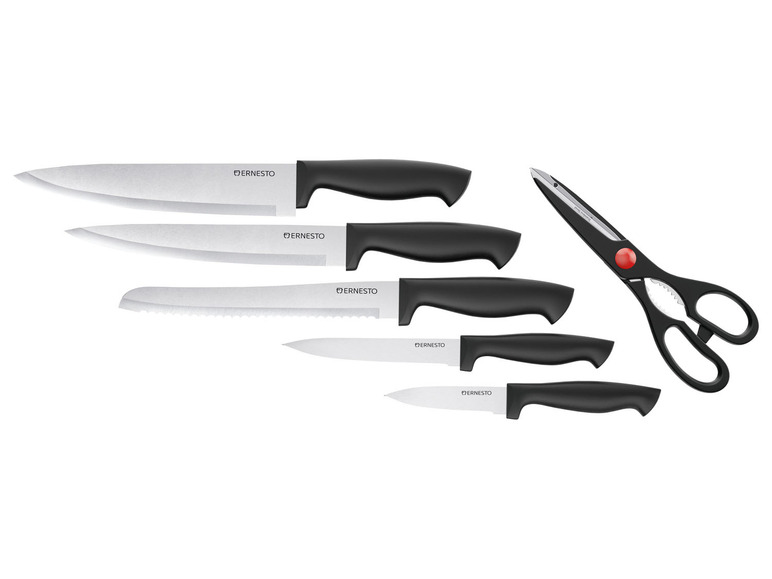 ERNESTO® Messerblock, mit 5 Messern und Schere Letzte 3 Tage