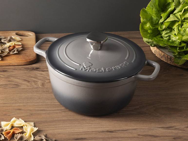 Masterpro Kasserolle, Gusseisen, mit Deckel, Ø 27 cm Letzte 2 Tage