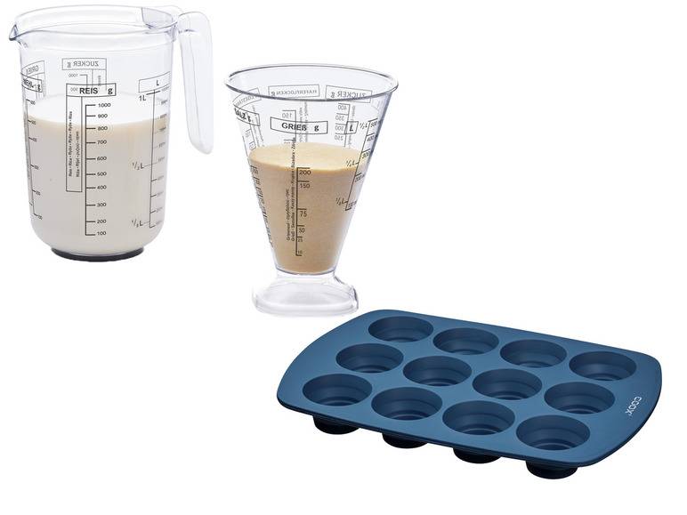 Coox Silikon-Muffinform + ERNESTO® Messbecher-Set, 2-teilig Clearance-Verkauf