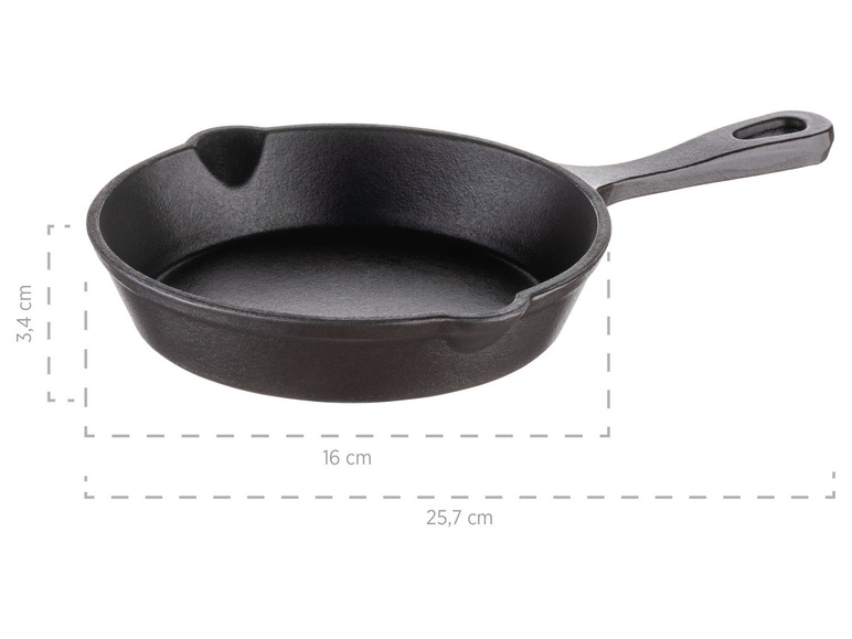 MÄSER Mini Gusseisenpfanne, Ø 16 cm, mit Servierbrett Preisnachlass