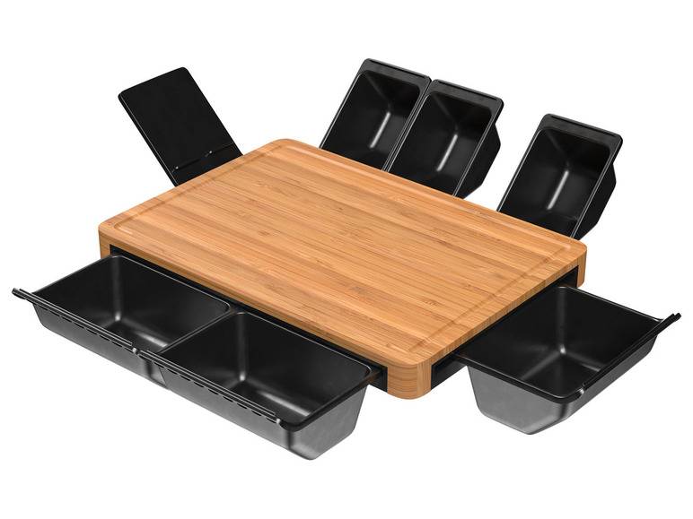 GSW Kochtopf-Set 7tlg. Shadow Stahl-Emaille creme + ERNESTO® Multifunktionales Schneidebrett Blitzangebot