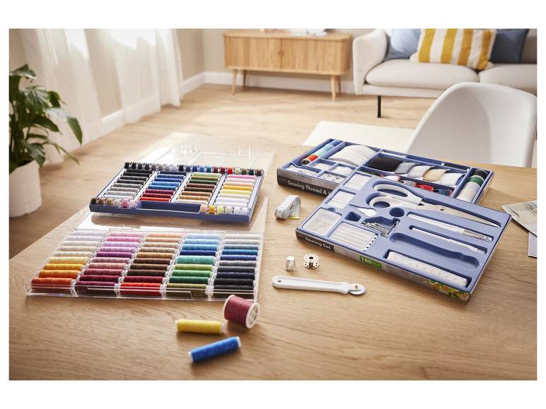 crelando® Nähgarn-Set, Modefarben, 64-teilig Bis zu 55% Rabatt