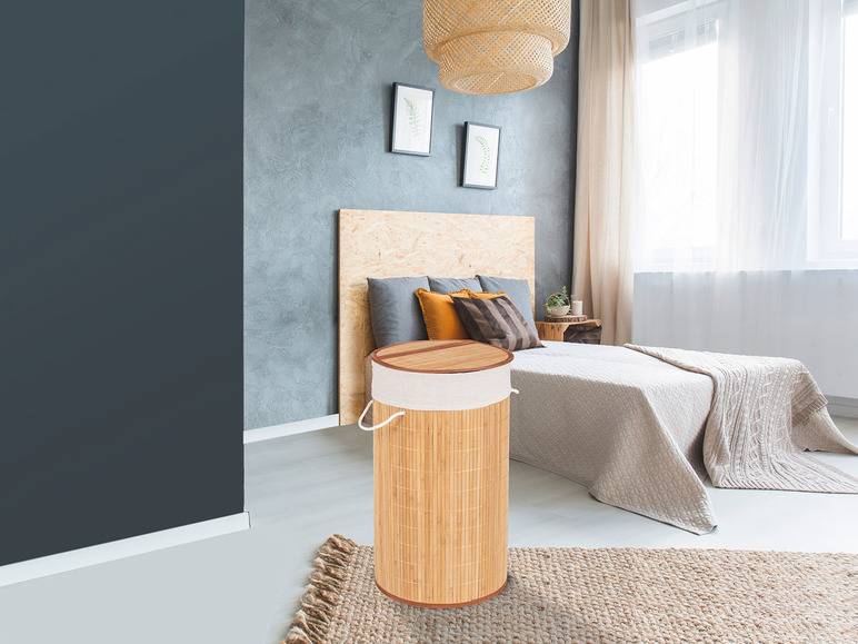Wenko Wäschetruhe »Bamboo«, 55 l Fassungsvermögen, mit Baumwoll-Wäschesack, aus Bambus Fabrikverkauf