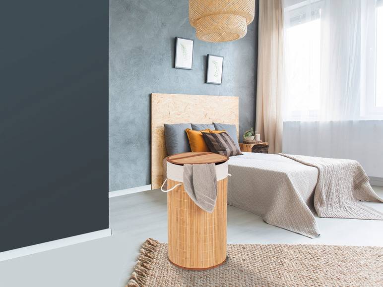 Wenko Wäschetruhe »Bamboo«, 55 l Fassungsvermögen, mit Baumwoll-Wäschesack, aus Bambus Fabrikverkauf