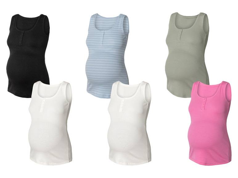 esmara® Damen Umstands-Ripptops, 2 Stück, mit Baumwolle Große Rabatte