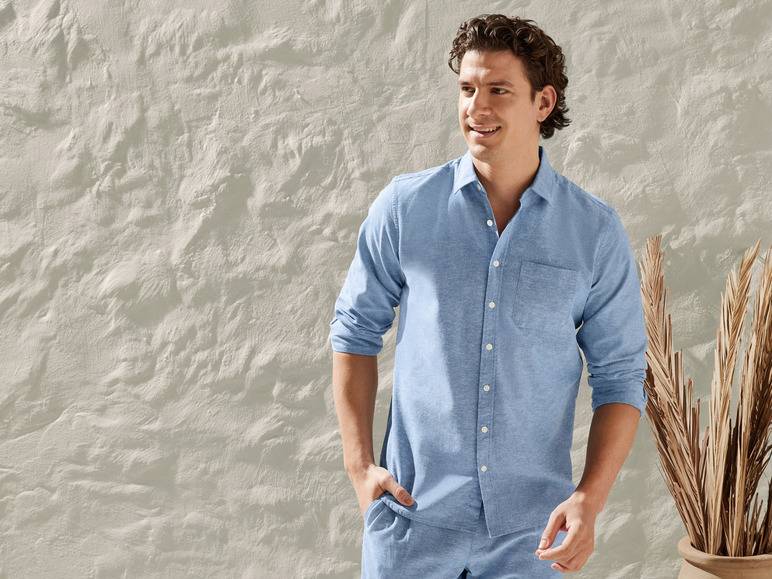 LIVERGY® Herren Leinenhemd mit Kentkragen Letzte 3 Tage