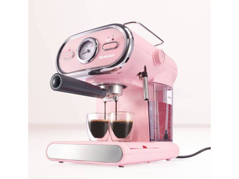 SILVERCREST® KITCHEN TOOLS Espressomaschine/Siebträger Pastell rosa SEM 1100 D3 + Elektrische Kaffeemühle »SKME 180 C1«, 180 W Osterangebot