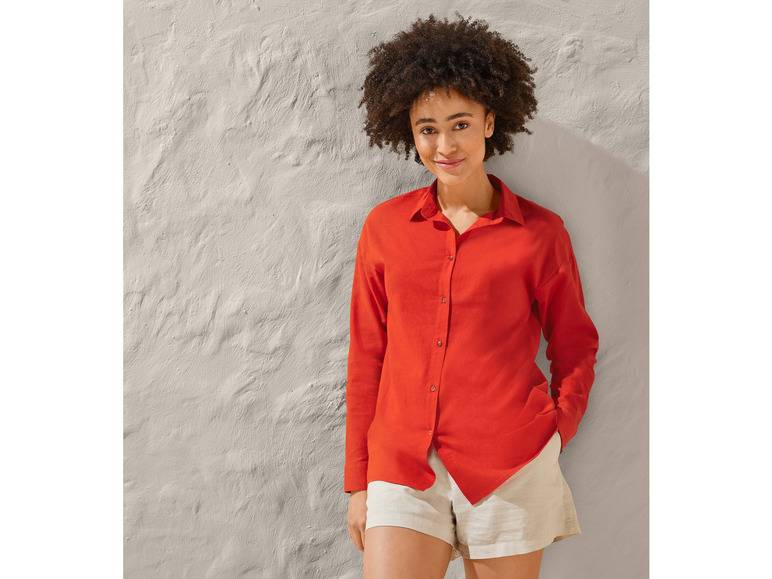 esmara® Damen Leinenbluse, leger geschnitten Sonderangebote