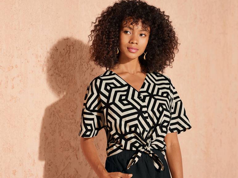 esmara® Damen Leinenbluse, leger geschnitten im Angebot