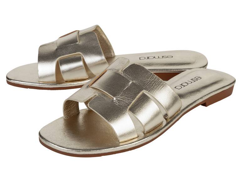 esmara® Damen Pantoletten aus Leder Sonderangebot
