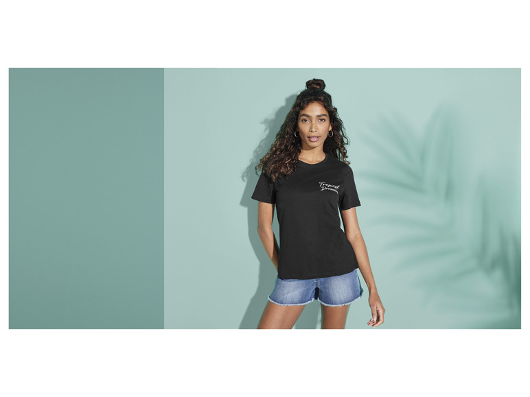 esmara® Damen T-Shirt, tailliert geschnitten, mit Print Räumungsverkauf