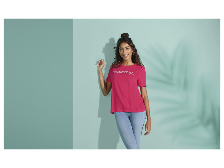 esmara® Damen T-Shirt, tailliert geschnitten, mit Print Räumungsverkauf