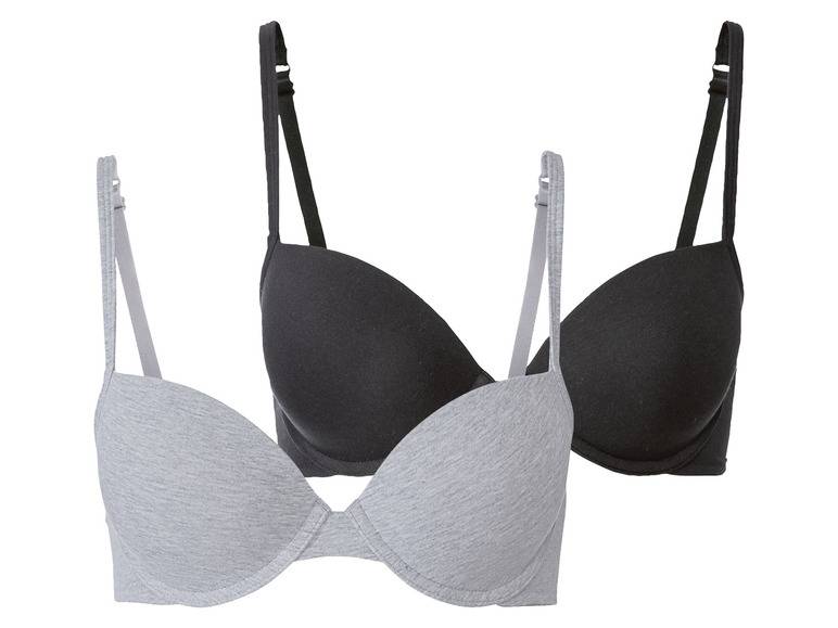 esmara® Damen Bügel BH, 2 Stück, mit hohem Baumwollanteil VIP-Rabatte
