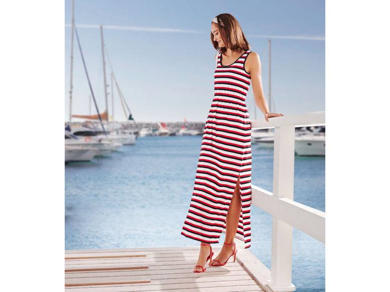 esmara® Damen Maxikleid mit Gummizug in der Taille Tiefpreis
