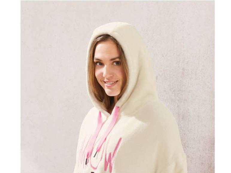esmara® Damen Plüsch-Kleid mit Kapuze und Teddyplüsch zollfrei