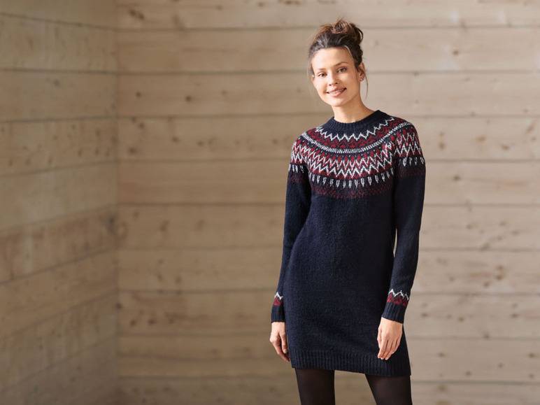esmara® Damen Strickkleid mit Jacquardmuster Sonderangebot