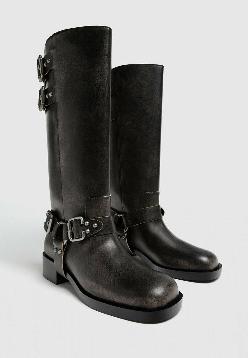 Stradivarius Stradivarius Cowboy/Biker boots - dark grey Neueste Mode