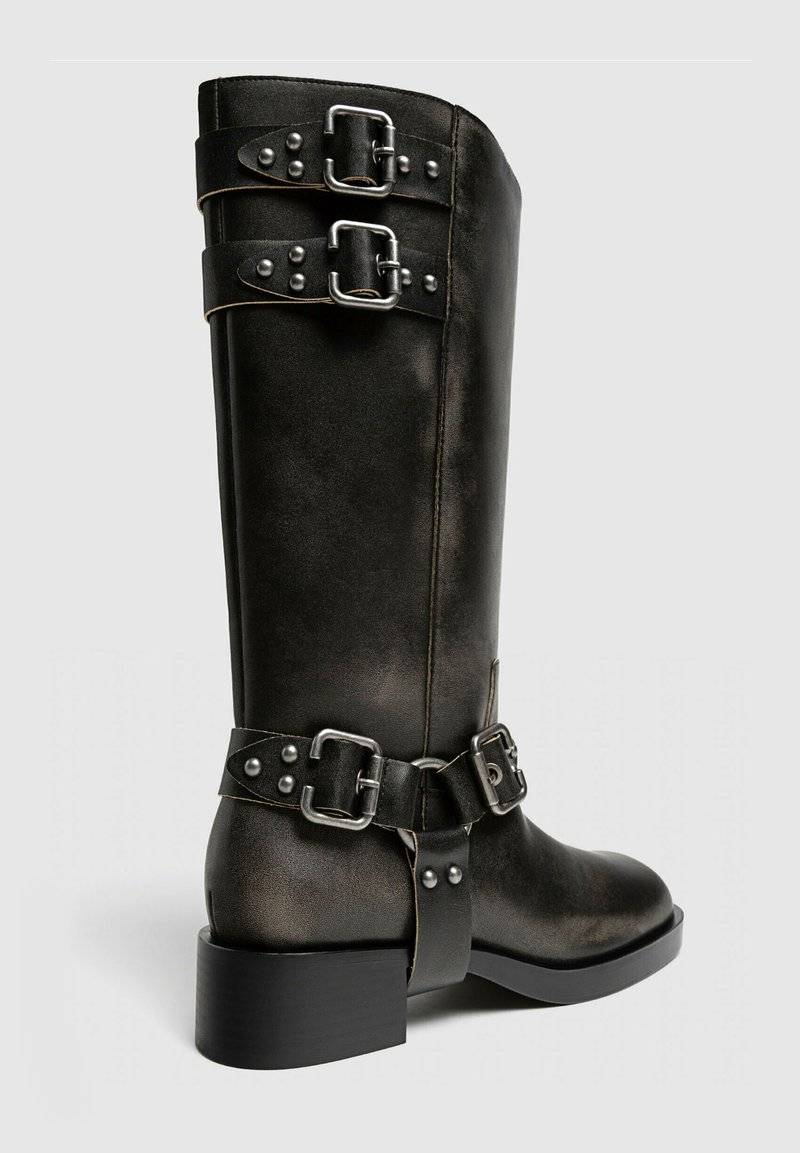Stradivarius Stradivarius Cowboy/Biker boots - dark grey Neueste Mode