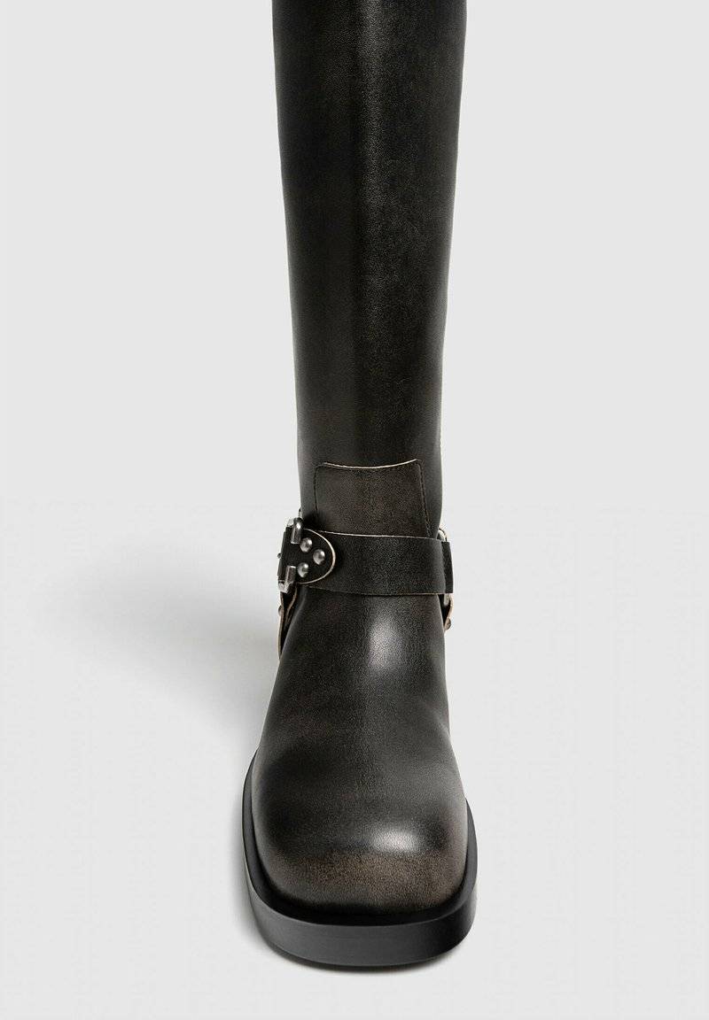 Stradivarius Stradivarius Cowboy/Biker boots - dark grey Neueste Mode
