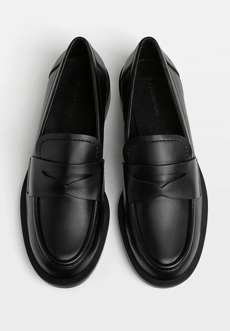 Stradivarius Stradivarius LOAFERS - Slip-ons - black Räumungsverkauf
