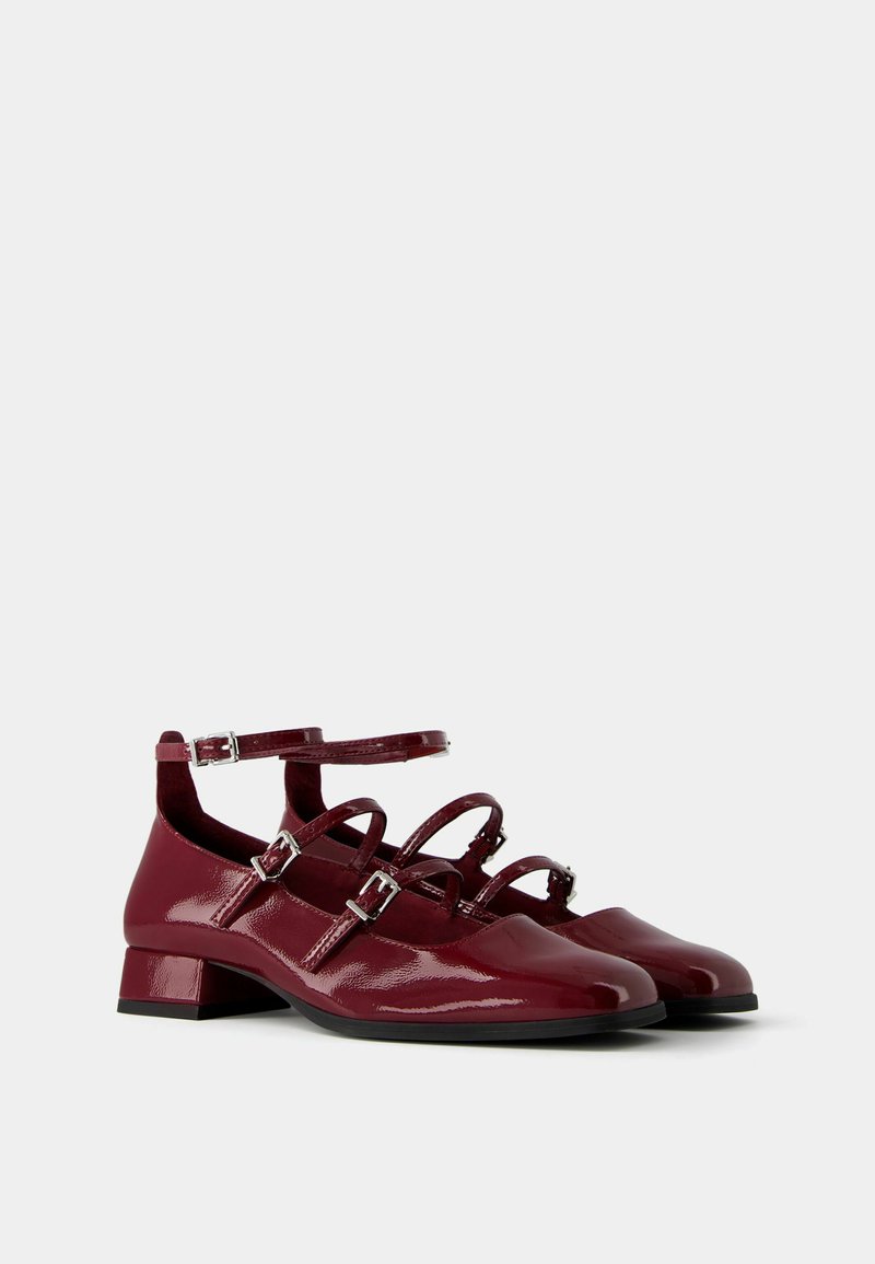 Bershka Bershka MARY JANES - Ankle strap ballet pumps - dark red Riesige Ersparnisse