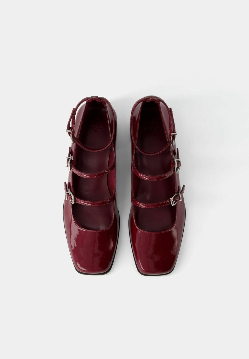 Bershka Bershka MARY JANES - Ankle strap ballet pumps - dark red Riesige Ersparnisse