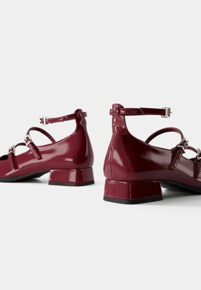Bershka Bershka MARY JANES - Ankle strap ballet pumps - dark red Riesige Ersparnisse