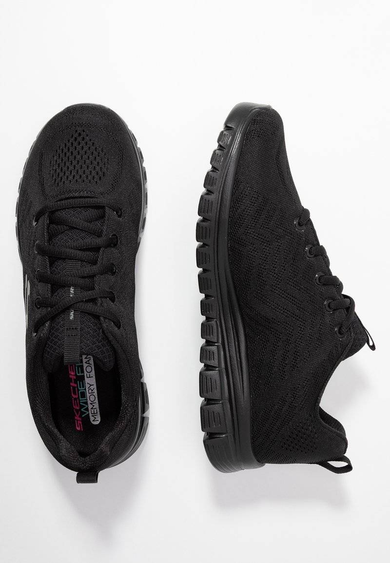Skechers Wide Fit Skechers Wide Fit GRACEFUL - Trainers - black Wochenangebot