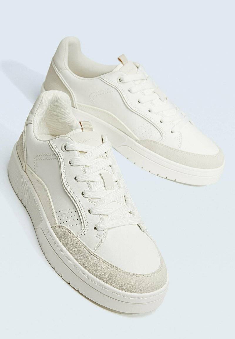 Stradivarius Stradivarius CONTRAST - Trainers - white Letzte 3 Tage