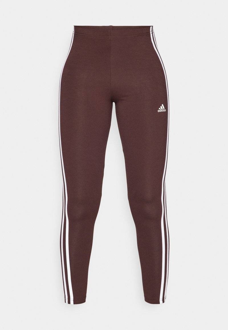adidas Sportswear adidas Sportswear ESSENTIALS 3 STRIPES HIGH WAISTED - Leggings - shadow brown Black Friday