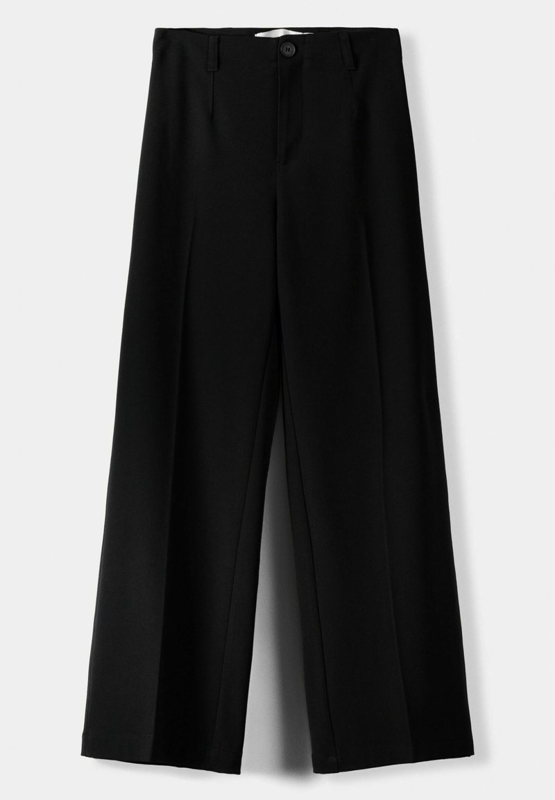 Bershka Bershka WIDE TAILORED - Trousers - black Kauf eins, bekomm eins gratis