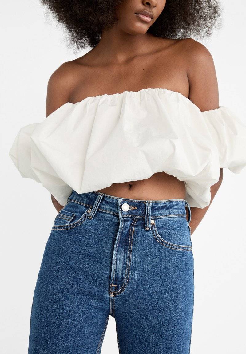 Stradivarius Stradivarius MOM - Relaxed fit jeans - raw denim Sonderangebote