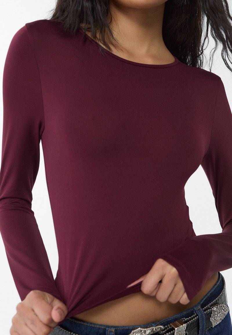 Stradivarius Stradivarius Long sleeved top - bordeaux Super Sparpreis