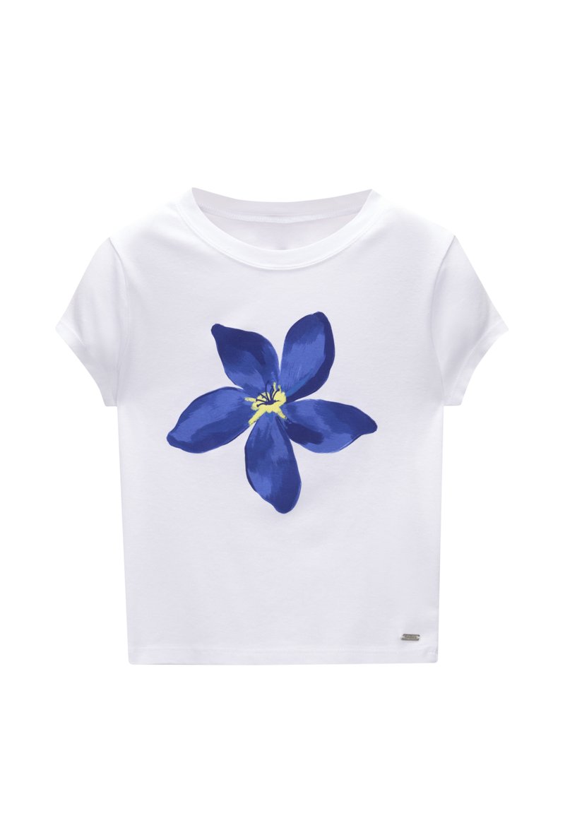 PULL&BEAR PULL&BEAR SHORT SLEEVE FLORAL - Print T-shirt - white Letzte 3 Tage