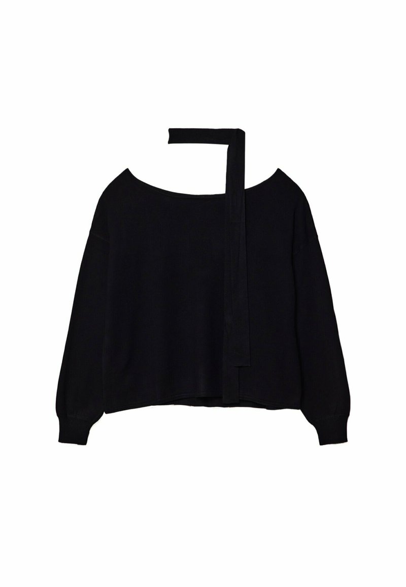 Stradivarius Stradivarius BOAT NECK - Jumper - black Letzter Tag