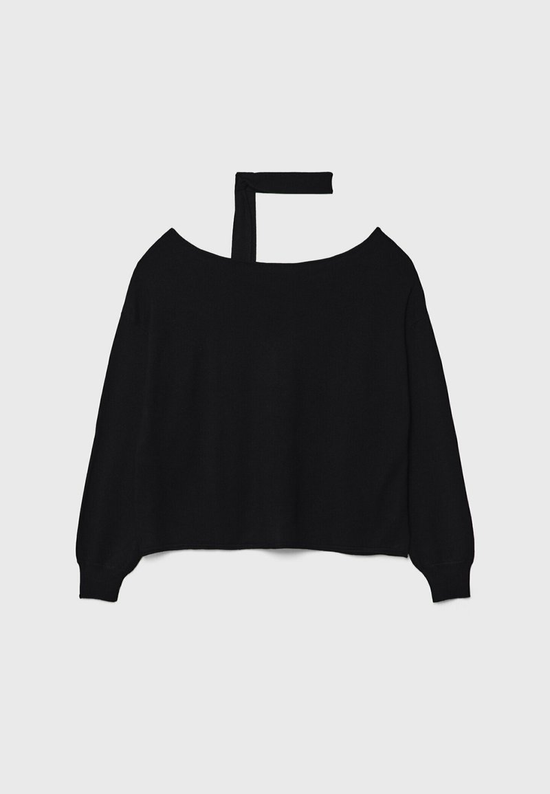 Stradivarius Stradivarius BOAT NECK - Jumper - black Letzter Tag